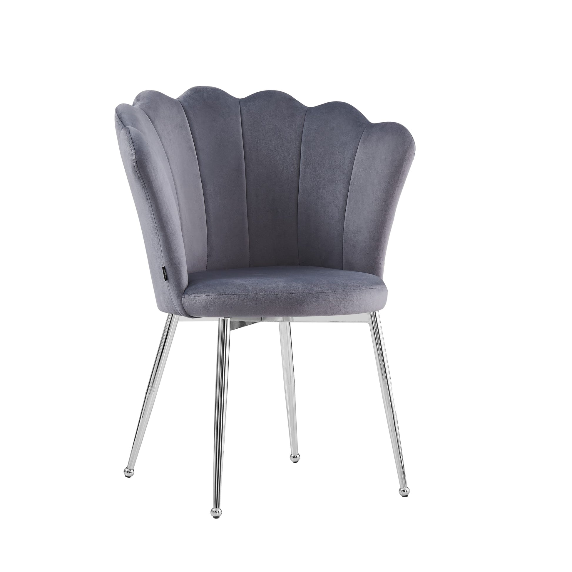 CHAISE NYMPHEA CHROME VELOURS SILVER