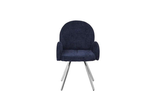 CHAISE AVEC ACCOUDOIR MIMI CHROME BLEU