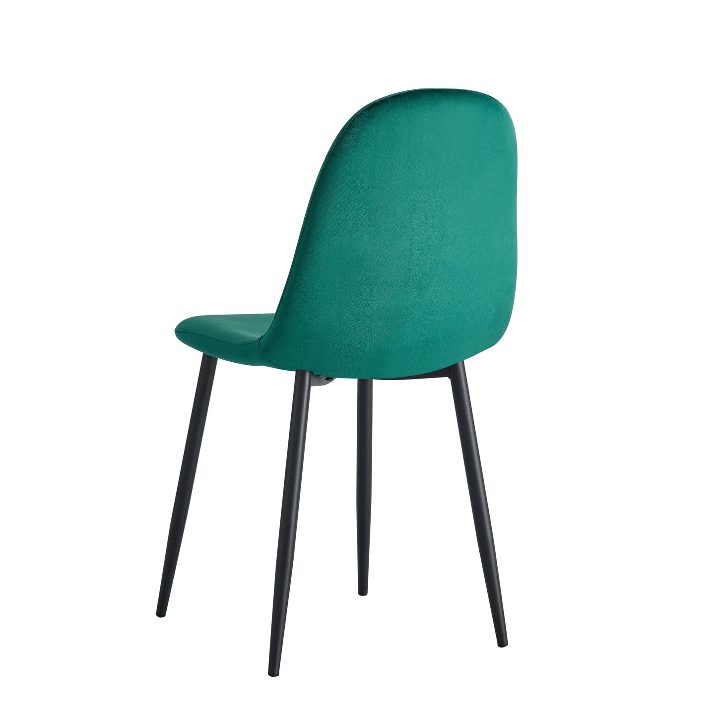 CHAISE SCANDINAVE VELOURS VERT SAPIN PIED METAL NOIR