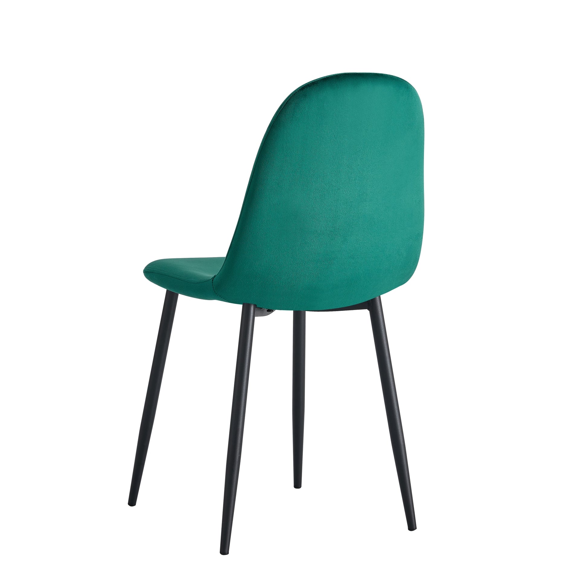 CHAISE SCANDINAVE VELOURS VERT SAPIN PIED METAL NOIR
