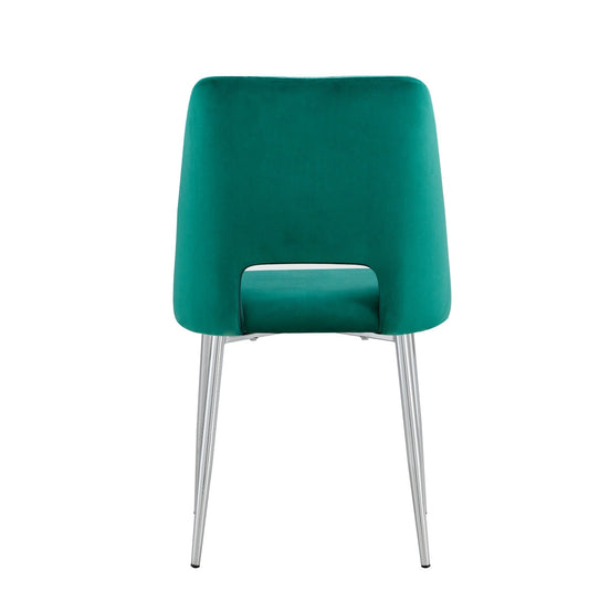 CHAISE AVA CHROME VELOURS VERT