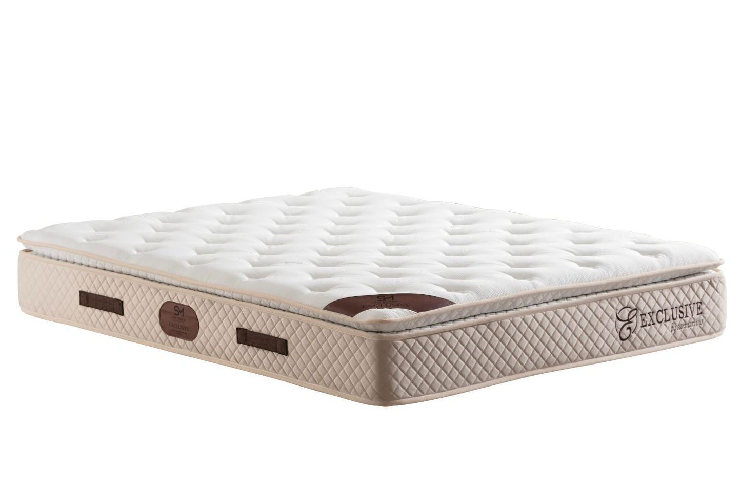 Matelas San Martino Exclusif Ressorts Beige – 32 cm avec Surmatelas Intégré