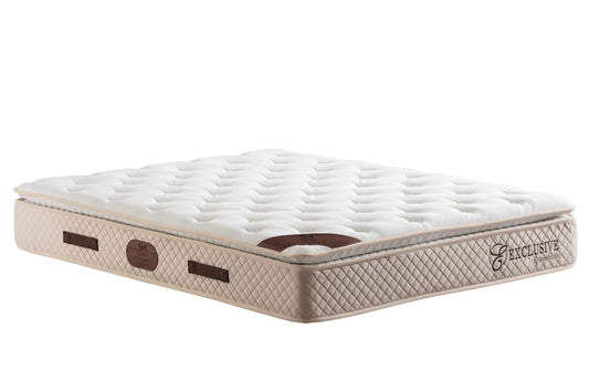 Matelas San Martino Exclusif Ressorts Beige – 32 cm avec Surmatelas Intégré