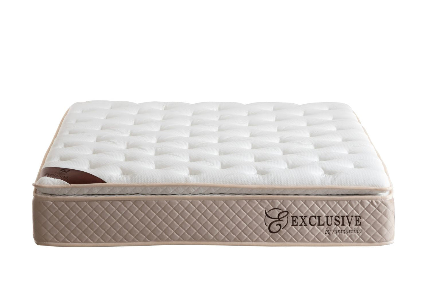 Matelas San Martino Exclusif Ressorts Beige – 32 cm avec Surmatelas Intégré