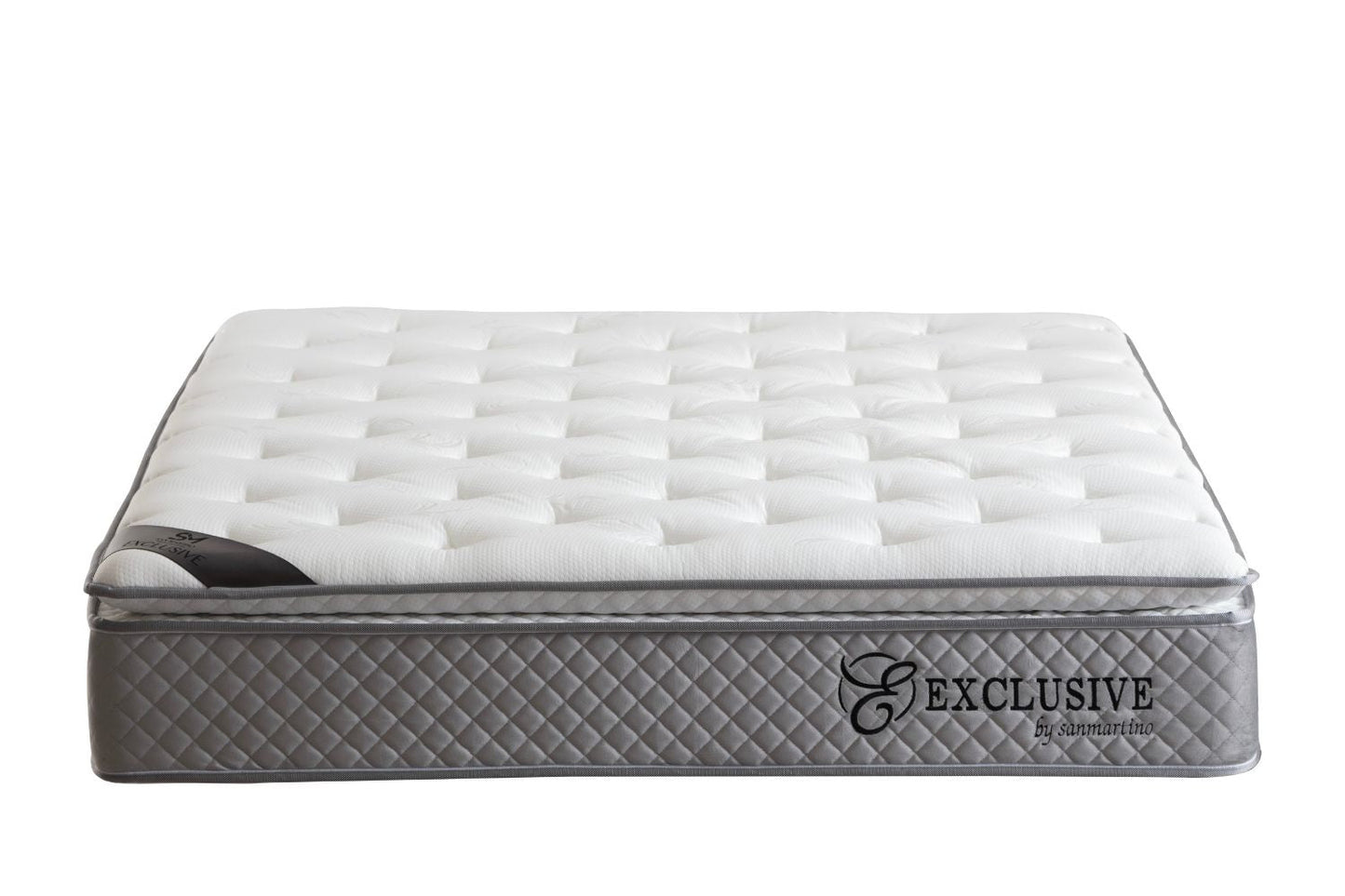 Matelas San Martino Exclusif Ressorts Gris – 32 cm avec Surmatelas Intégré
