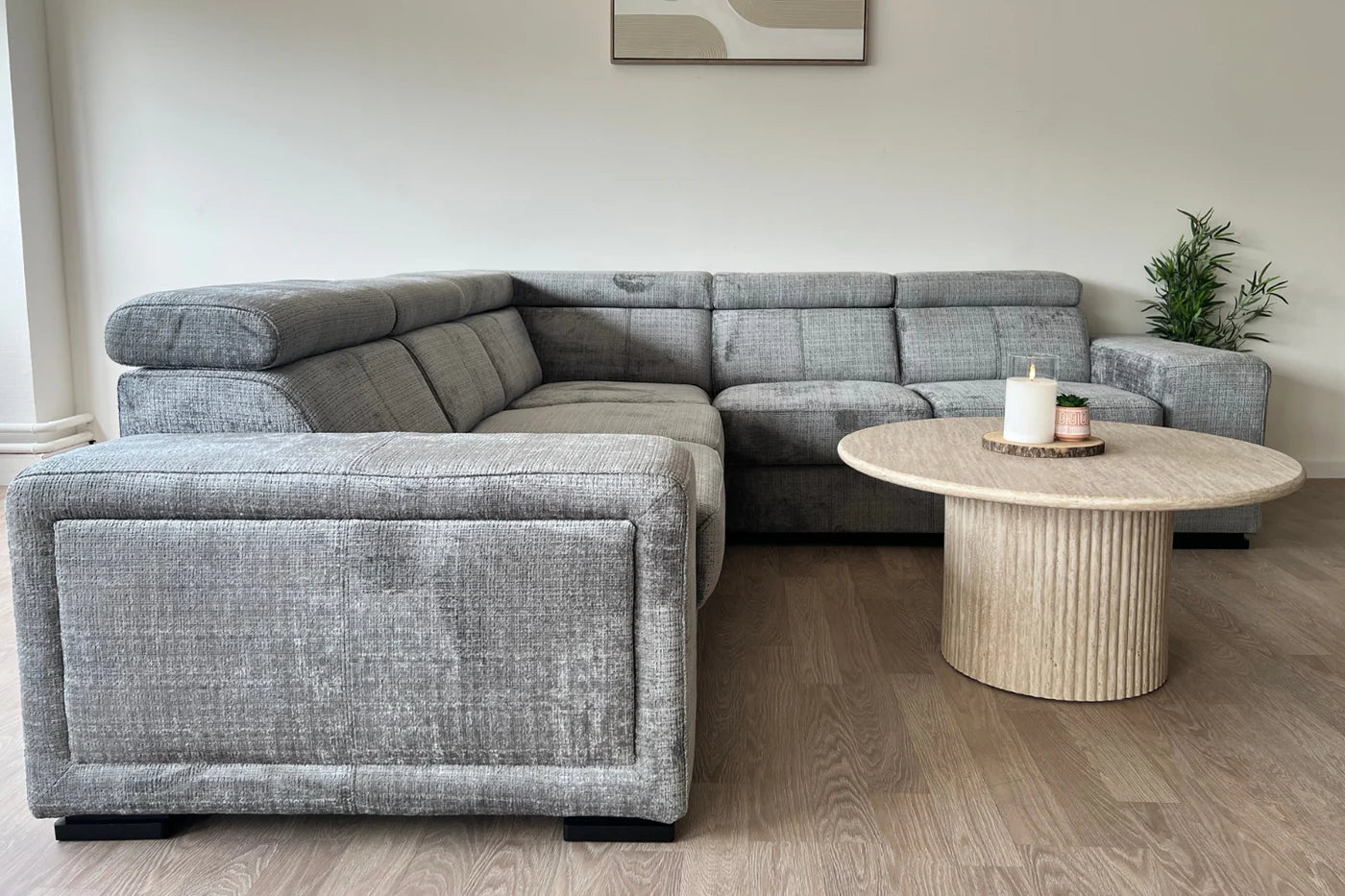 Canapé Karola Convertible Tissu Marbella Gris Anthracite