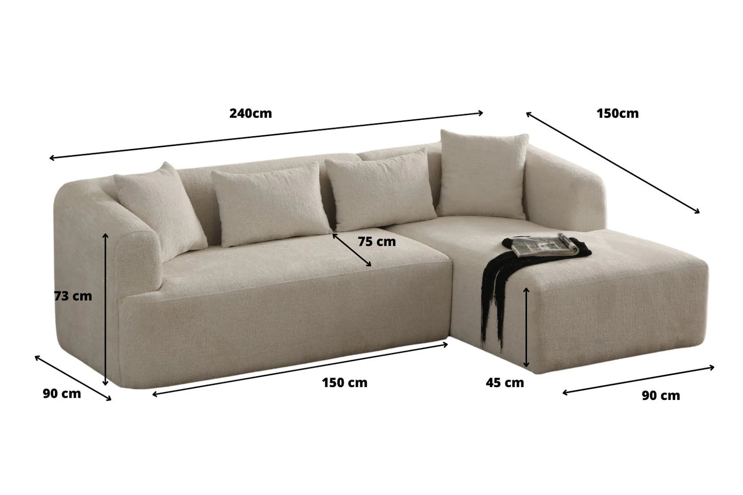 Canapé ELA en velours Beige