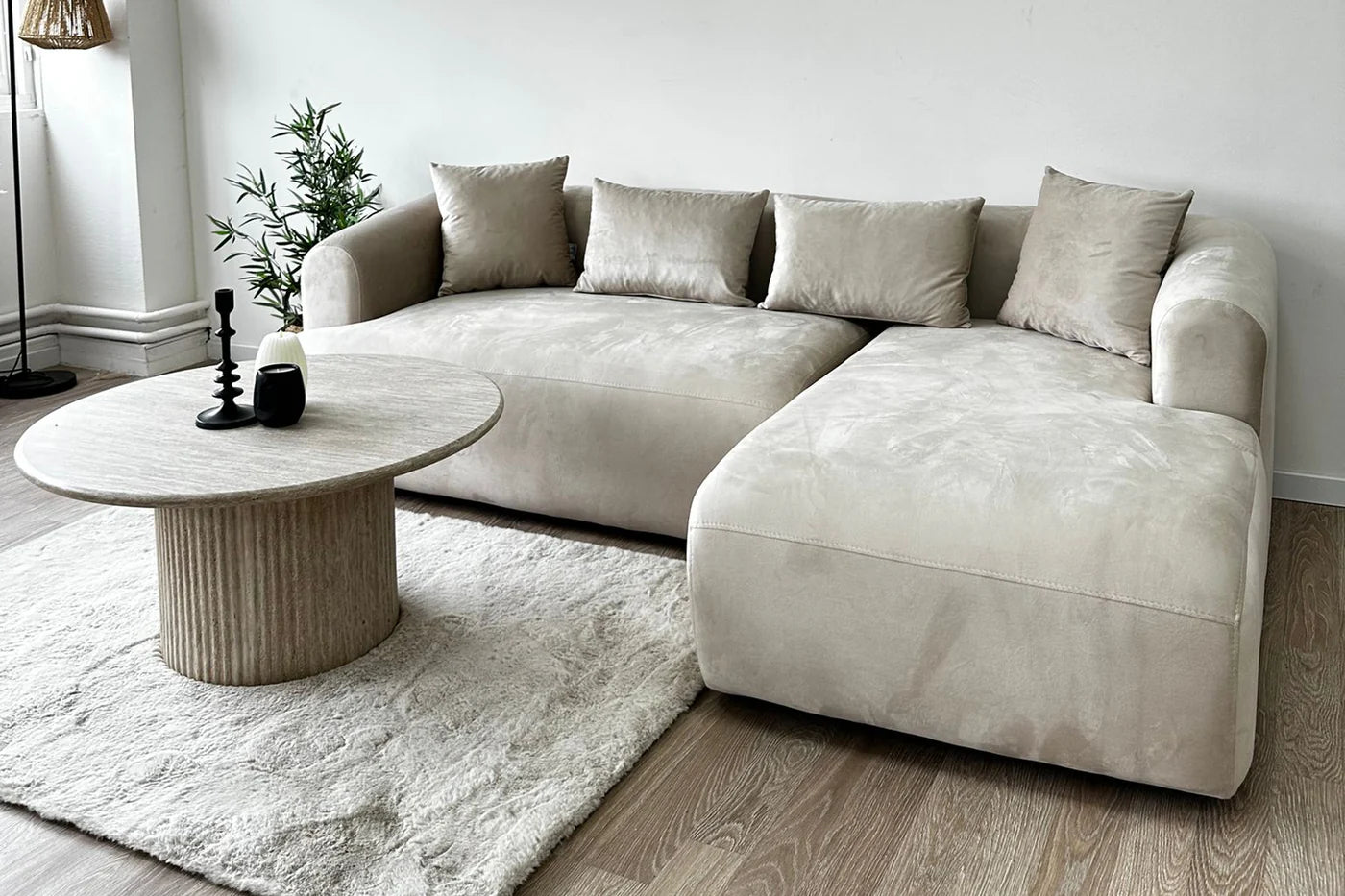 Canapé ELA en velours Beige