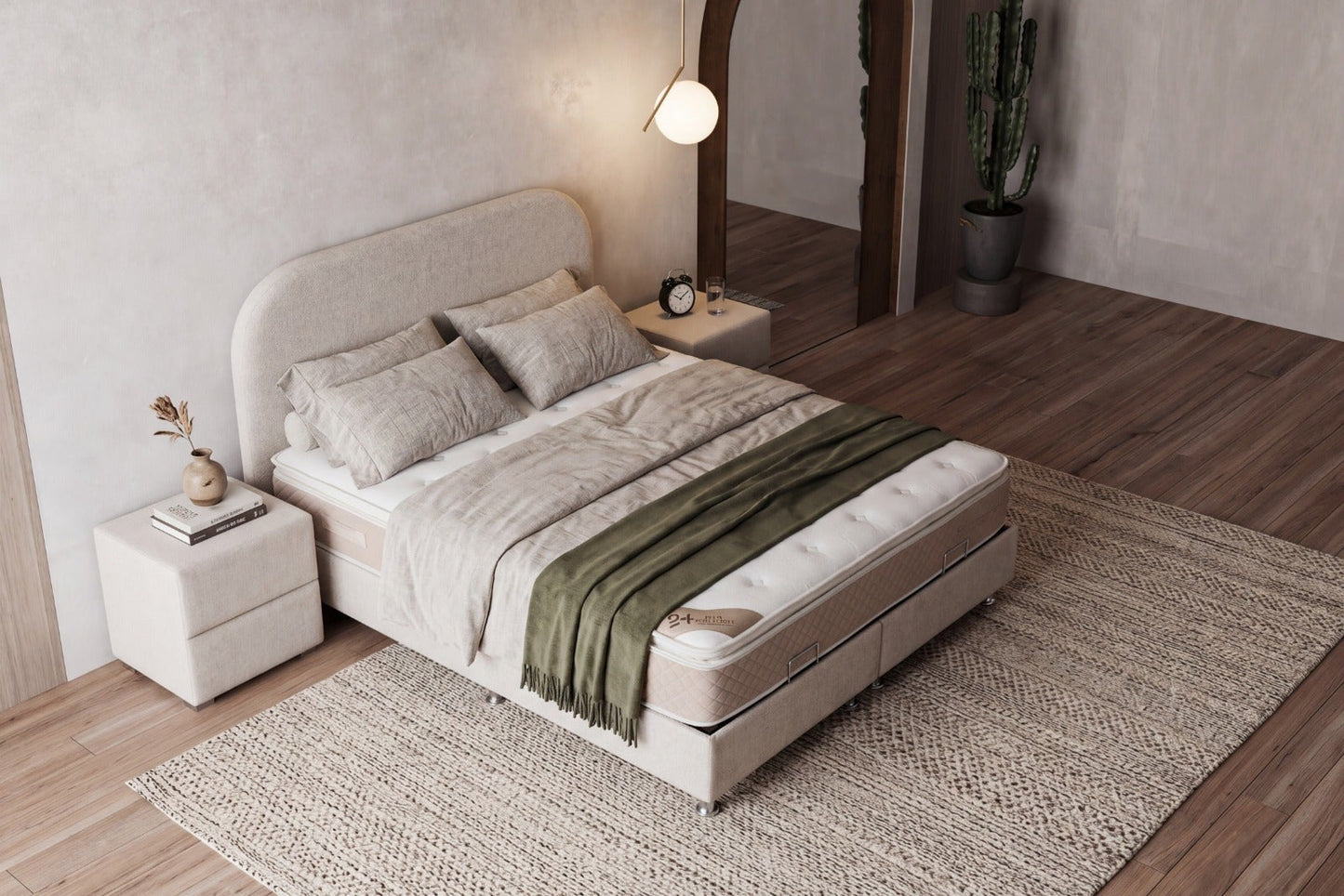 Lit Coffre EDA Blanc Cassé - Chenille