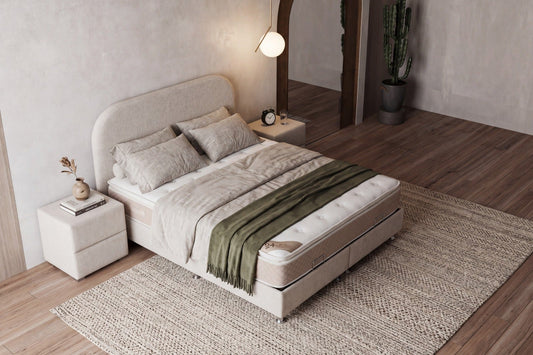 Lit Coffre EDA Blanc Cassé - Chenille