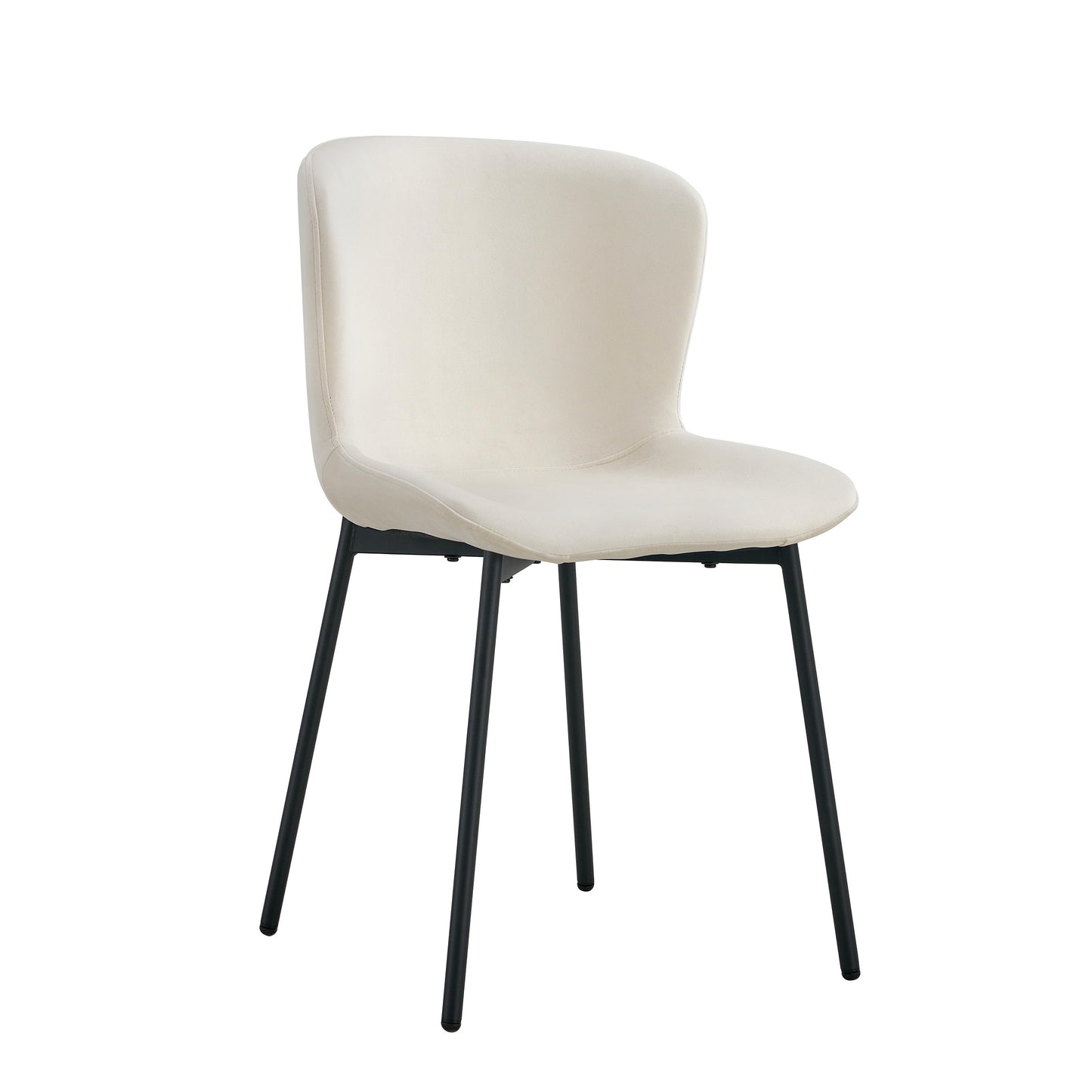 Chaise "Hailey" Écru Pied Métal Noir (Écru, Gris, Moka, Noir)