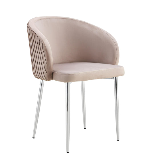 Chaise "Carlita" Avec Accoudoir Pied Chrome (Gris, Noir, Moka, Crème)
