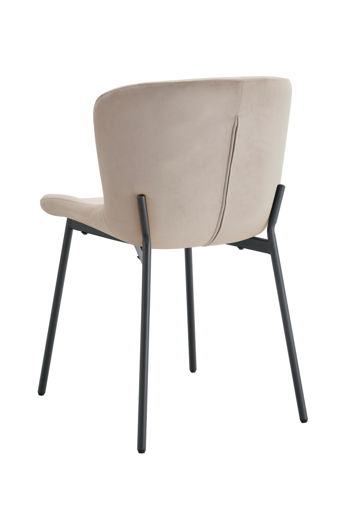 Chaise "Hailey" Écru Pied Métal Noir (Écru, Gris, Moka, Noir)