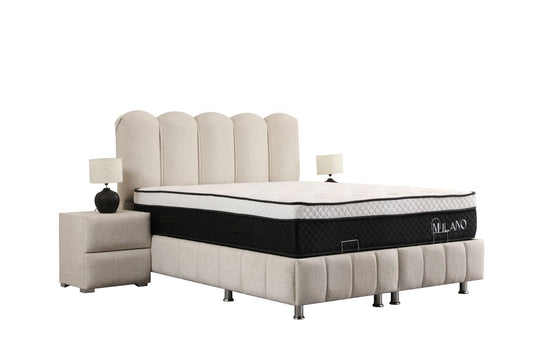LIT COFFRE EVA BLANC CASSE - CHENILLE
