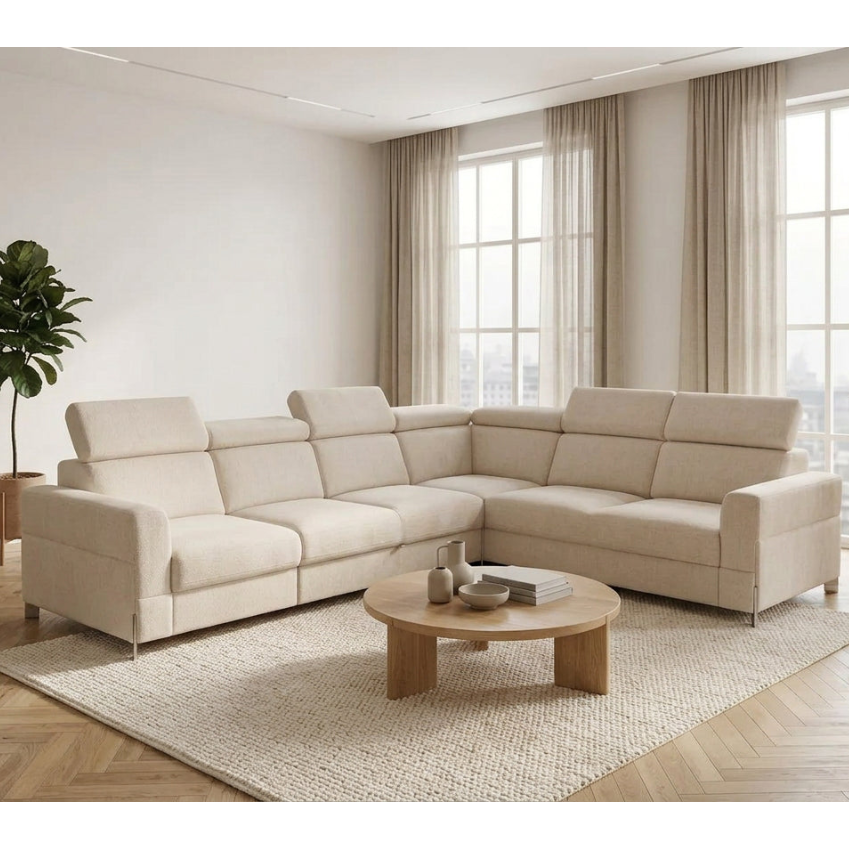 MARC — Canapé d'angle, tissu chenille