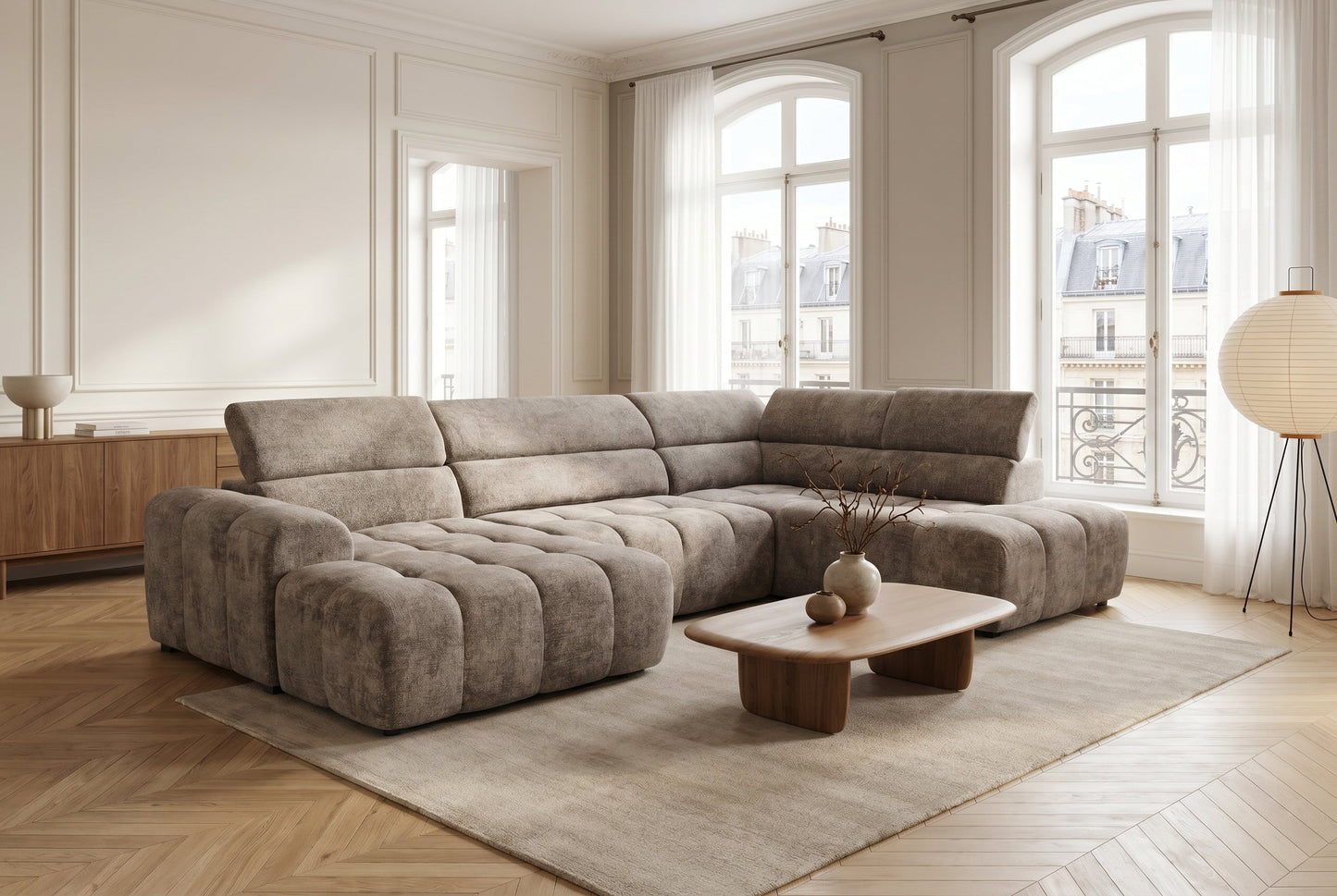 Canapé panoramique ZONDA – Tissu Chenille