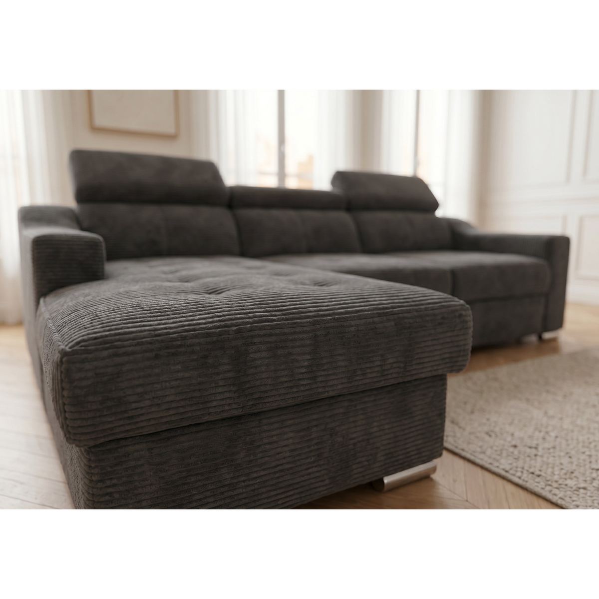 SAM — Canapé d'angle, tissu chenille