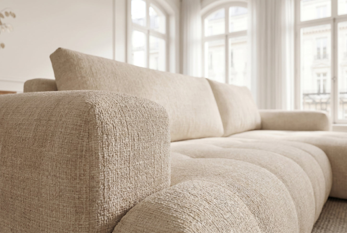 Canapé d'angle YUKI – Tissu Chenille