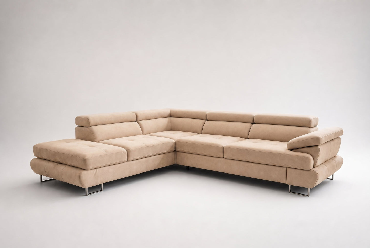Canapé d'angle LUTON – Tissu Chenille