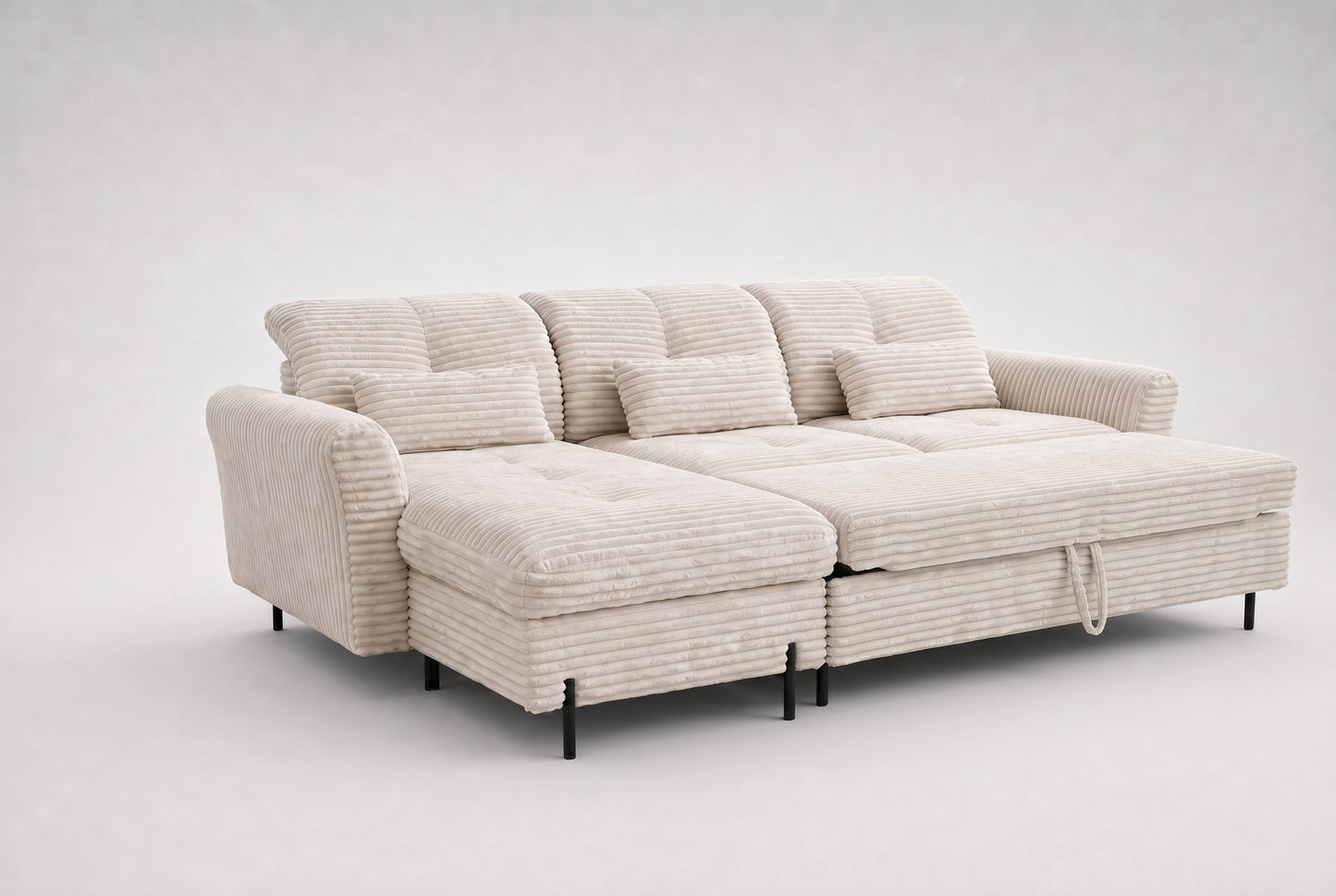 Canapé d'angle MOLDE – Tissu Gros Côtelé