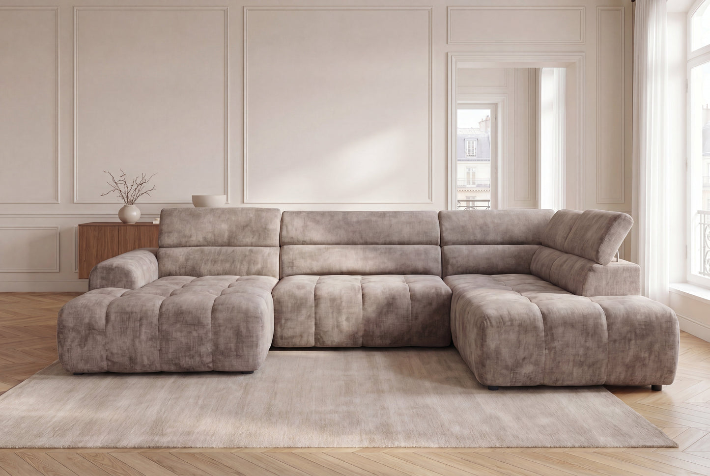 Canapé panoramique ZONDA – Tissu Chenille