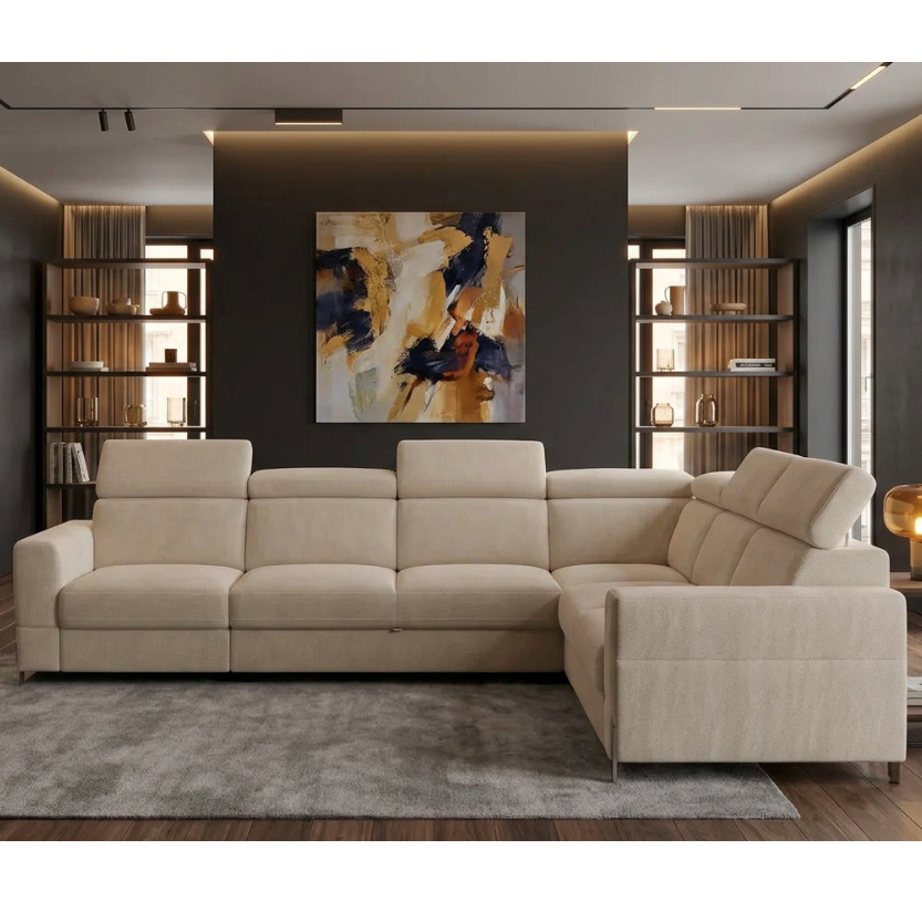 MARC — Canapé d'angle, tissu chenille