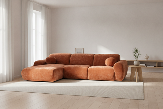CLOUD Terracotta - Tissu Velours Croco