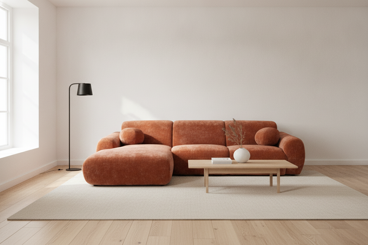 CLOUD Terracotta - Tissu Velours Croco
