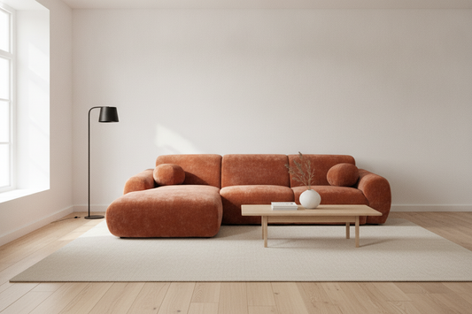 CLOUD Terracotta - Tissu Velours Croco