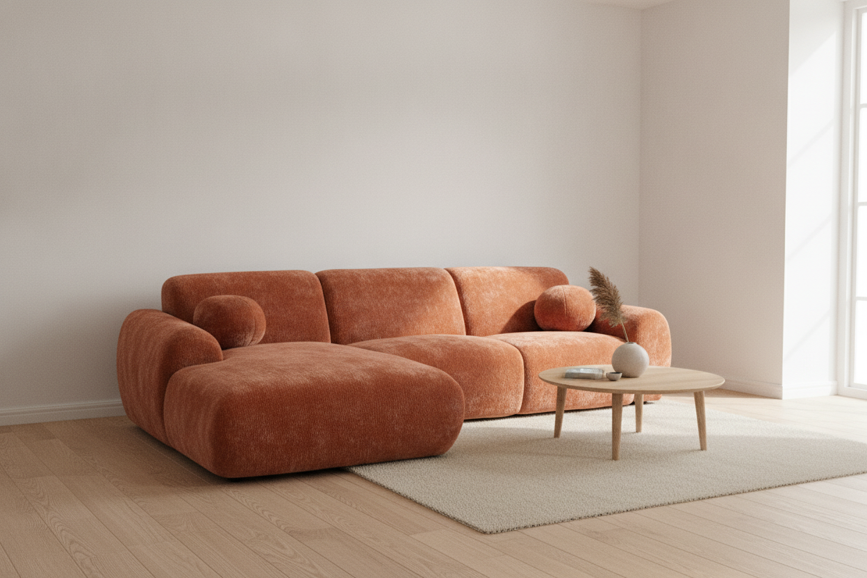 CLOUD Terracotta - Tissu Velours Croco