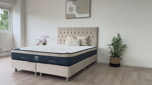 Lit Coffre HUGO BEIGE - Velours