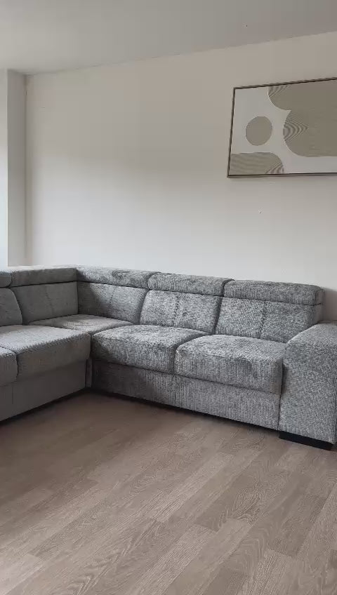 Canapé Karola Convertible Tissu Marbella Gris Anthracite